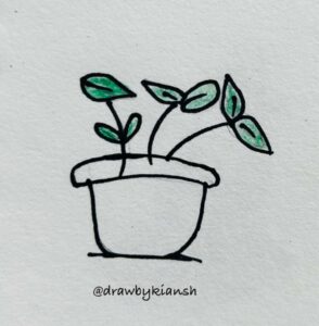 A Happy Little Plant | Easy Plant Drawing Ideas