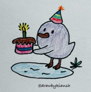 Duck with Birthday Cake