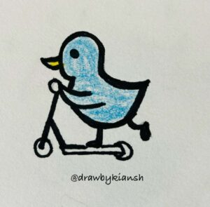 Duckling on Scooter