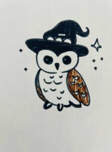 Owl With A Wizard Hat