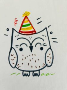 Owl with Party Hat