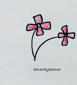 Simple-Green-Flowers | Easy Plant Drawing Ideas