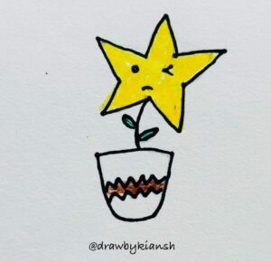 Yellow Flower in a Pot | Easy Plant Drawing Ideas