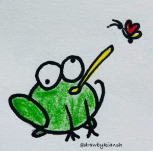 Cute Frog Drawing Easy