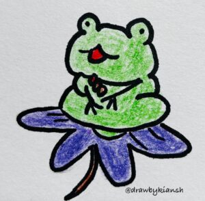 Frog Enjoying Candies 